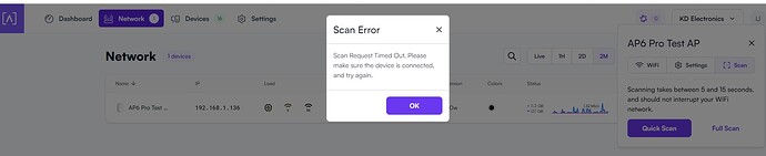 rf scan error