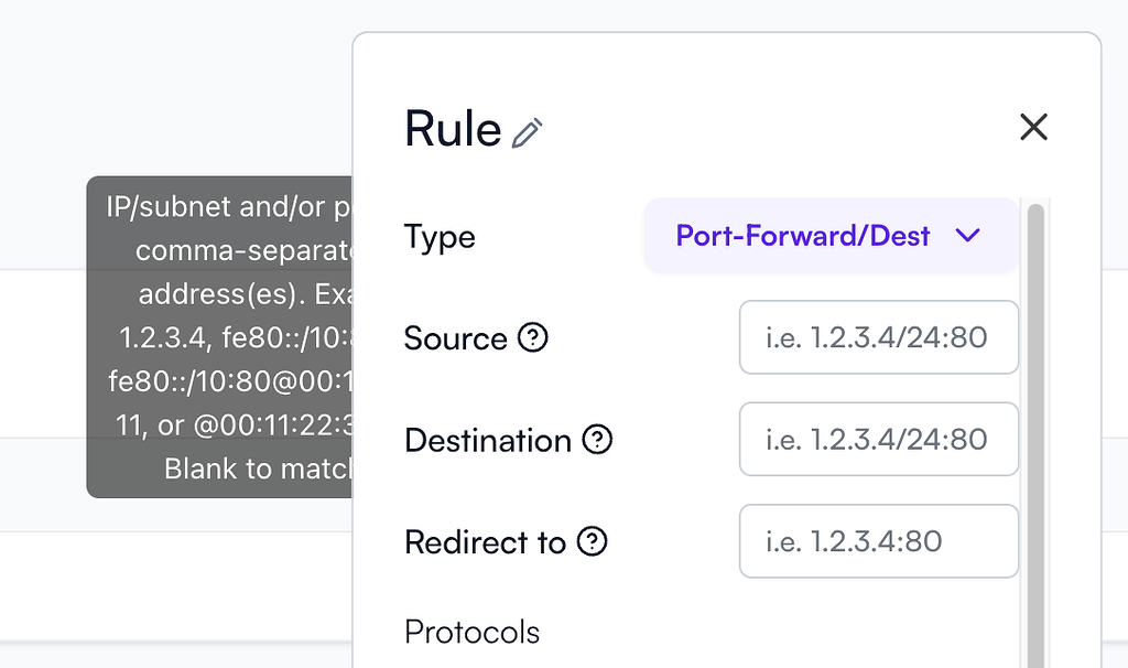 Tooltips hidden in Route 10 Port Forward - Routers - Alta Labs